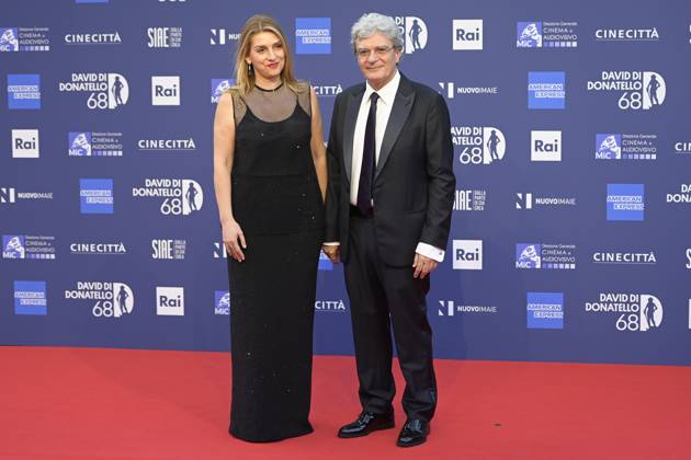 May 10, 2023, Rome, Italy: Ippolita Di Majo (L) and Mario Martone (R) attend the red carpet of Premi Davide di Donatello 2023 at CinecittÃ Lumina Studios. Rome Italy - ZUMAs197 20230510_zaa_s197_498 Copyright: xMarioxCartellix