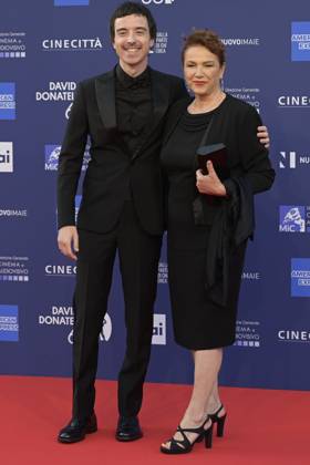 May 10, 2023, Rome, Italy: Diodato (L) and Dora (R) attend the red carpet of Premi Davide di Donatello 2023 at CinecittÃ Lumina Studios. Rome Italy - ZUMAs197 20230510_zaa_s197_508 Copyright: xMarioxCartellix