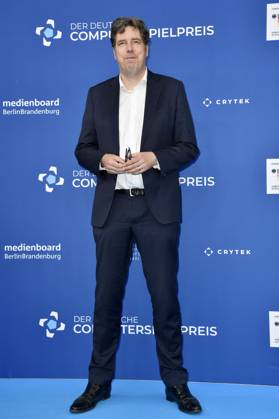 Michael Kellner bei der Verleihung des Deutschen Computerspielpreises 2023 im Spindler & Klatt. Berlin, 11.05.2023