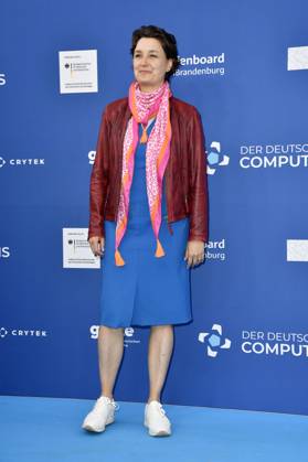 Sandra Detzer bei der Verleihung des Deutschen Computerspielpreises 2023 im Spindler & Klatt. Berlin, 11.05.2023