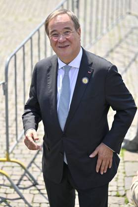 Armin Laschet bei der Verleihung des Karlspreises 2023 an Wolodymyr Selenskyj und das ukrainische Volk im Aachener Rathaus. Aachen, 14.05.2023