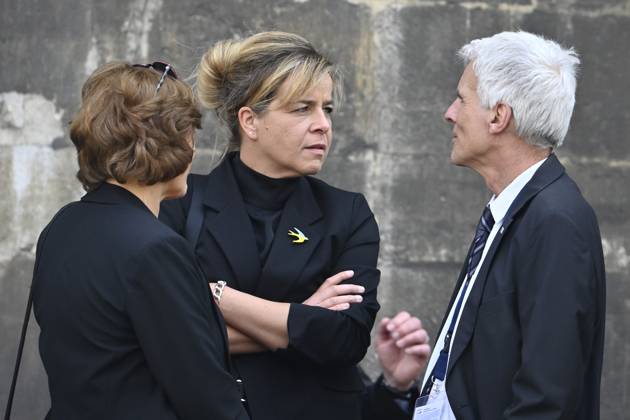 Mona Neubaur bei der Verleihung des Karlspreises 2023 an Wolodymyr Selenskyj und das ukrainische Volk im Aachener Rathaus. Aachen, 14.05.2023