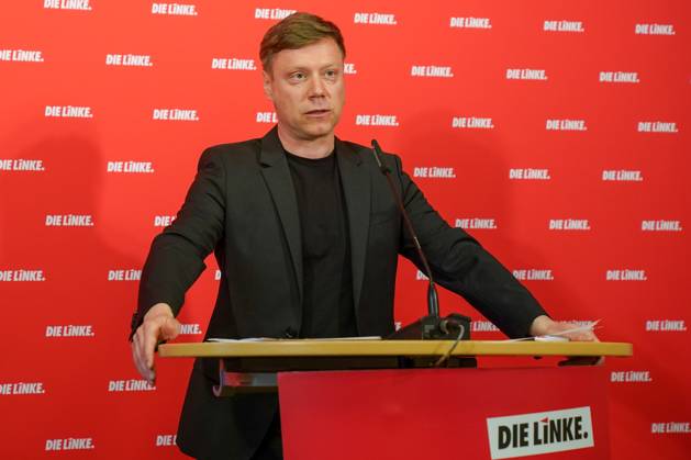 Berlin, Deutschland 22. Mai 2023: Pressekonferenz Martin Schirdewan Vorsitzender der Partei DIE LINKE - 22.05.2023 Im Bild: Martin Schirdewan, Vorsitzender der Partei Die Linke Karl-Liebknecht Haus Berlin Copyright: xFotostandx xReuhlx