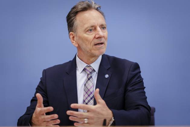 Holger Muench, Praesident des Bundeskriminalamtes (BKA), aufgenommen im Rahmen der Bundespressekonferenz zur Vorstellung der Zahlen kindlicher Gewaltopfer öÄÃ¬ Auswertung der Polizeilichen Kriminalstatistik 2022, in Berlin, 23.05.2023. Berlin Deutschland