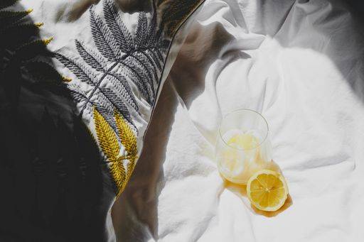 A closeup of a lemon juice with lemons on the bed *** einer closeupe des einer Zitrone Saft mit Zitronen am der Bett 4983770 RECORD DATE NOT STATED