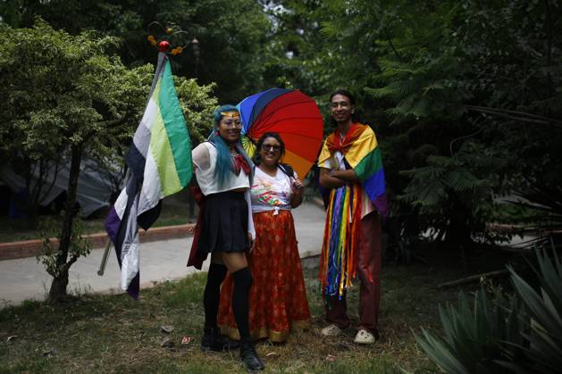June 10, 2023, Kathmandu, Nepal: Hundreds of people from the LGBTIQ+ community participate in Nepalâ€⠢s pride parade month to celebrate their identities in Kathmandu, Nepal on Saturday, June 10, 2023. Joining hands and hearts, Nepal s vibrant LGBTQ+ community and allies come together each year for a spectacular celebration of love, acceptance, and inclusivity during the annual Pride Parade. Photo Kathmandu Nepal - ZUMAg200 20230610_zap_g200_003 Copyright: xSkandaxGautamx