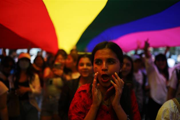 June 10, 2023, Kathmandu, Nepal: Hundreds of people from the LGBTIQ+ community participate in Nepalâ€⠢s pride parade month to celebrate their identities in Kathmandu, Nepal on Saturday, June 10, 2023. Joining hands and hearts, Nepal s vibrant LGBTQ+ community and allies come together each year for a spectacular celebration of love, acceptance, and inclusivity during the annual Pride Parade. Photo Kathmandu Nepal - ZUMAg200 20230610_zap_g200_001 Copyright: xSkandaxGautamx