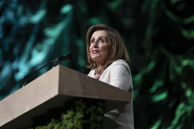 Rep. Nancy Pelosi, D-CA, speaks after accepting an award during the League of Conservation Voters annual Capital Dinner at The Anthem in Washington, DC on Wednesday, June 14, 2023.  WAP20230614309 BONNIExCASH