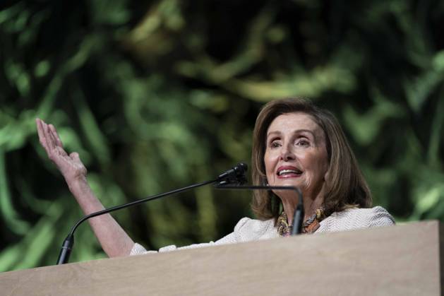 Rep. Nancy Pelosi, D-CA, speaks after accepting an award during the League of Conservation Voters annual Capital Dinner at The Anthem in Washington, DC on Wednesday, June 14, 2023.  WAP20230614310 BONNIExCASH