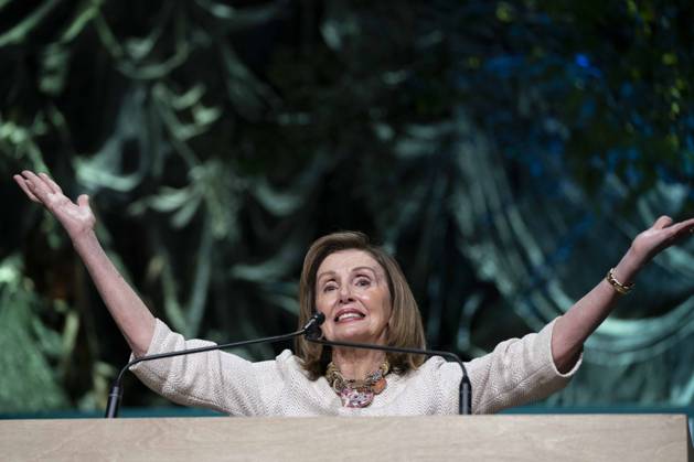 Rep. Nancy Pelosi, D-CA, speaks after accepting an award during the League of Conservation Voters annual Capital Dinner at The Anthem in Washington, DC on Wednesday, June 14, 2023.  WAP20230614311 BONNIExCASH