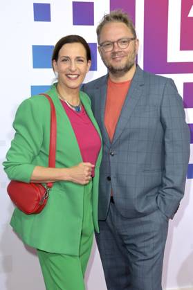 Ulrike Frank mit Ehemann Marc Schubring bei der Bertelsmann Party 2023 in der Bertelsmann Repräsentanz Unter den Linden. Berlin, 15.06.2023