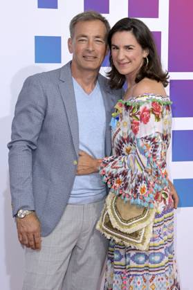 Jan Sosniok mit Ehefrau Nadine Sosniok bei der Bertelsmann Party 2023 in der Bertelsmann Repräsentanz Unter den Linden. Berlin, 15.06.2023