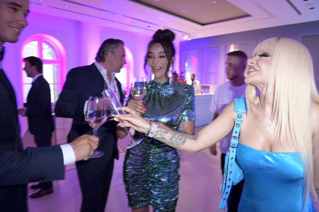 San Diego Pooth, Franjo Pooth, Verona Pooth und Katja Krasavice bei der Bertelsmann Party 2023 in der Bertelsmann Repräsentanz Unter den Linden. Berlin, 15.06.2023
