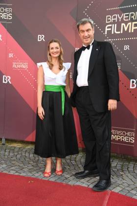 Bilder des Jahres 2023, Entertainment June 06 Entertainment Themen der Woche KW24 Entertainment Bilder des Tages Judith Gerlach und Markus Söder Verleihung des Bayerischen Filmpreis 22 Ehrung, Auszeichnung, Preis Prinzregenten Theater München 16. Juni 2023