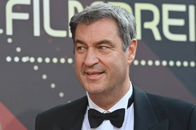 Markus SOEDER (Ministerpraesident Bayern und CSU Vorsitzender), Einzelbild,angeschnittenes Einzelmotiv,Portraet,Portrait,Porträt Roter Teppich,Red Carpet,Bayerischer Filmpreis 2023 am 16.06.2023 im Prinzregententheater in Muenchen.