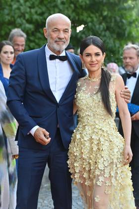 Heiner Lauterbach (Schauspieler), mit Ehefrau Viktoria. Roter Teppich,Red Carpet,Bayerischer Filmpreis 2023 am 16.06.2023 im Prinzregententheater in Muenchen.