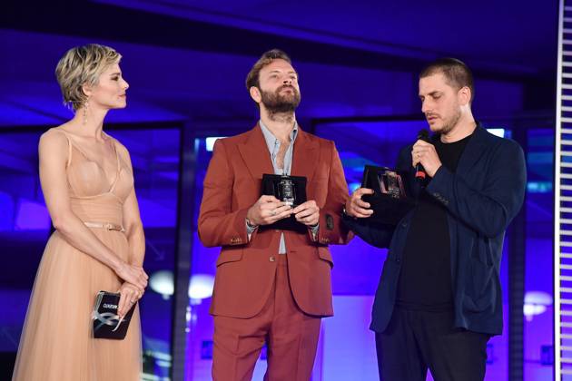 Rome : Maxxi Museum . Silver Ribbon Award. In the photo : Francesca Fialdini with Alessandro Borghi , Luca Marinelli  Copyright: xMaurizioxD Avanzox xipa-agency.nx xDxAvanzo Provvisionato Landix IPA_IPA38766781