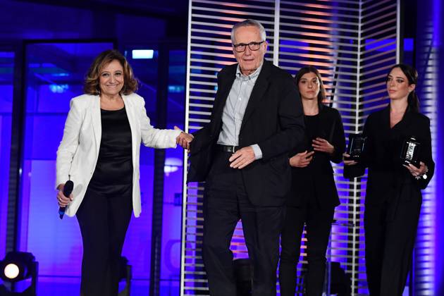 Rome : Maxxi Museum . Silver Ribbon Award. In the photo : Laura Delli Colli and Marco Bellocchio  Copyright: xMaurizioxD Avanzox xipa-agency.nx xDxAvanzo Provvisionato Landix IPA_IPA38766875
