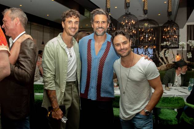 Bekanntgabe der Nominierten - Deutscher Schauspielpreis 2023 Seven (Jan Dettwyler), Tom Beck und Marios Gavrilis Deutscher Schauspielpreis 2023 - Bekanntgabe der Nominierten am 20.06.2023 im Grace Restaurant des Hotel Zoo in Berlin. Copyright: xEventpressxKochanx