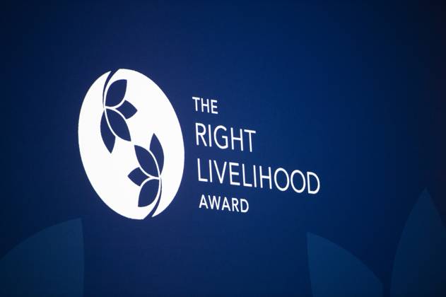 STOCKHOLM 20181123 Logo at Fridays presentation of the Right Livelihood Award 2018 at the Vasa Museum in Stockholm Photo  Copyright: xMelixPeterssonxEllafi TTx RIGHT LIVELIHOOD AWARD 2018