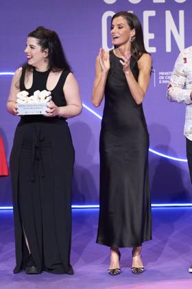 23-06-2023 Madrid Queen Letizia and Angela Varela at the national scientific monologues, Only Science, final organized by the Spanish Foundation for Science and Technology at the circle of Fine Arts in Madrid. No Spain Â  Copyright: xPPEx