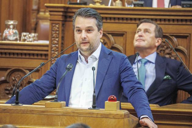 20230627 Wiener Gemeinderat - Rechnungsabschluss 2022 WIEN, OESTERREICH - JUNI 27: Abgeordneter zum Wiener Landtag und Gemeinderat Landesparteiobmann Dominik Nepp (FPOe) beim Wiener Gemeinderat - - Rechnungsabschluss 2022 im OeVP Lichtenfelsgasse am 27. Juni 2023 in Wien, Oesterreich. 230627_SEPA_10_010 Copyright: xMichaelxIndrax SEPAxMedia