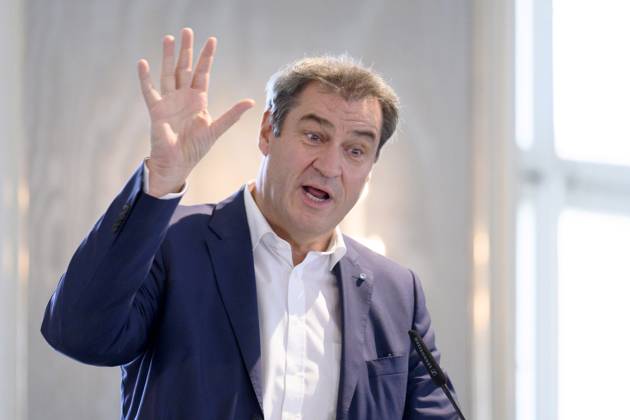 Bayerns Ministerpräsident Markus Söder (CSU) beim Staatsehrenpreis für das bayerische Metzgerhandwerk 2023 im Hubertussaal auf Schloss Nymphenburg. München, 28.06.2023 Bayern Deutschland Copyright: xDwixAnoraganingrumx