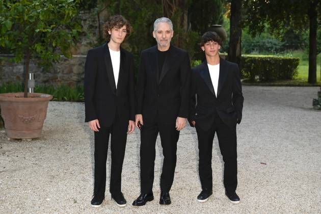 Beppe Fiorello, Samuele Segreto und Samuele Pizzurro bei der 63. Verleihung der Globi d oro 2023 in der Villa Massimo . Rom, 05.07.2023