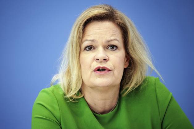 Nancy Faeser, Bundesministerin fuer Inneres und Heimat, aufgenommen im Rahmen der Bundespressekonferenz zum Thema Lagebild haeusliche Gewalt und Start der Studie LeSuBia. Berlin, 11.07.2023. Berlin Deutschland