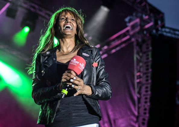 05.08.2023, xlakx, Entertainment Musik, SchlagerHammer 2023 in Oranienburg emspor, v.l. Nadja Abd el Farrag bei der grossen Schlager Radio Sommerparty im Schlosspark Oranienburg. Oranienburg