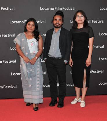 Locarno,Swiss Locarno Film Festival 2023 Red carpet photocall Rimido film CDP In the photo:Dominic Sangma director,Jianshang Xu producer,Eve Gunme Marax producer  Copyright: x xipa-agency.netx xNickxZonnax IPA_IPA39656311