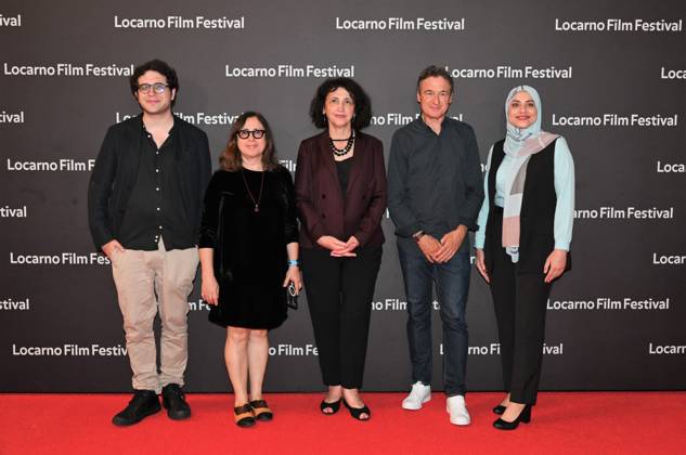 Locarno,Swiss Locarno Film Festival photocall red carpet Locarno,Swiss Locarno Film Festival 2023 Red carpet photocall Yury Fipresci In the photo:Davide Katz,Ivonete Pinto,Nada Azhari Gillon,Rasha Hosny,Jean Perret Locarno Swiss -  Copyright: xIPA ABACAx BRIPA20230812_021 IPA ABACAx BRIPA20230812_021