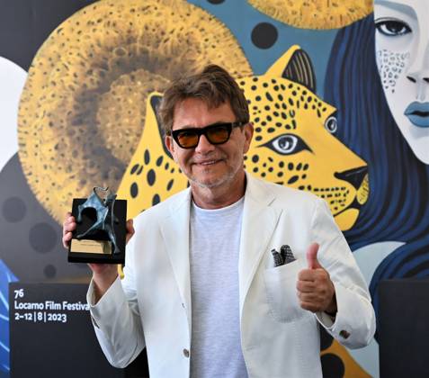 Locarno Film Festival, Preisträger Locarno, Swiss Locarno Film Festival Award 2023 Locarno,Swiss Locarno Film Festival 2023 Award 2023 photocall Pardo Verde Ricola Guardians of the Formula film In the photo:Dragan Bjelogrlic director Locarno Swiss -  Copyright: xIPA ABACAx BRIPA20230812_153 IPA ABACAx BRIPA20230812_153