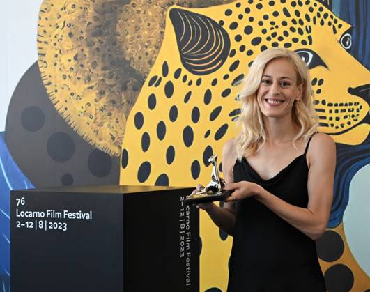 Locarno Film Festival, Preisträger Locarno, Swiss Locarno Film Festival Award 2023 Locarno,Swiss Locarno Film Festival 2023 Award 2023 photocall Concorso Internazionale Pardo for Best Performance film Animal In the photo:Dimitra Vilagopoulou actress Locarno Swiss -  Copyright: xIPA ABACAx BRIPA20230812_198 IPA ABACAx BRIPA20230812_198