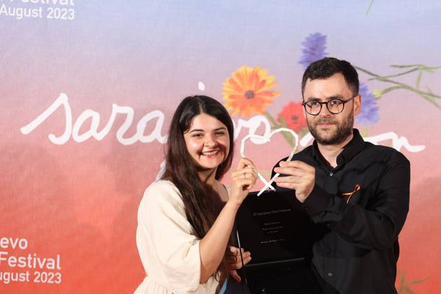 Sarajevo, 180823. Director Philip Sotnychenko won The Heart of Sarajevo award at the end of Sarajevo Film Festival. Photo: Antonio Balic CROPIX Copyright: xxAntonioxBalicx xCROPIXx sff_pobjednici1-180823