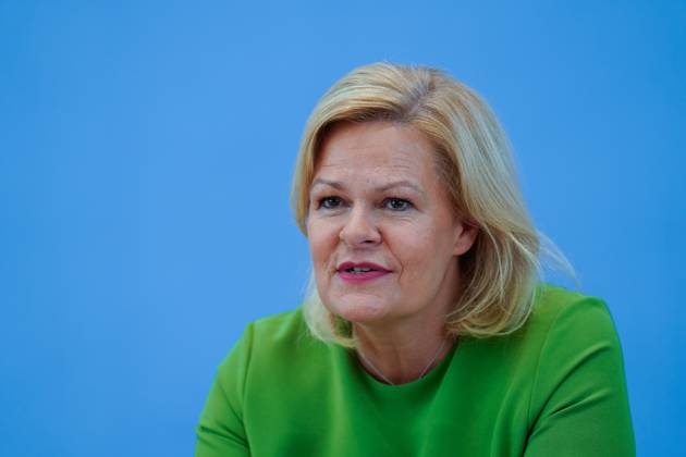 Bundesministerin des Innern und für Heimat Nancy Faeser in der BPK Bundesinnenministerin Nancy Faeser in der Bundespressekonferenz, Gesetzentwurf für ein modernes Staatsangehörigkeitsrecht, 23.8.2023 Berlin Berlin GER