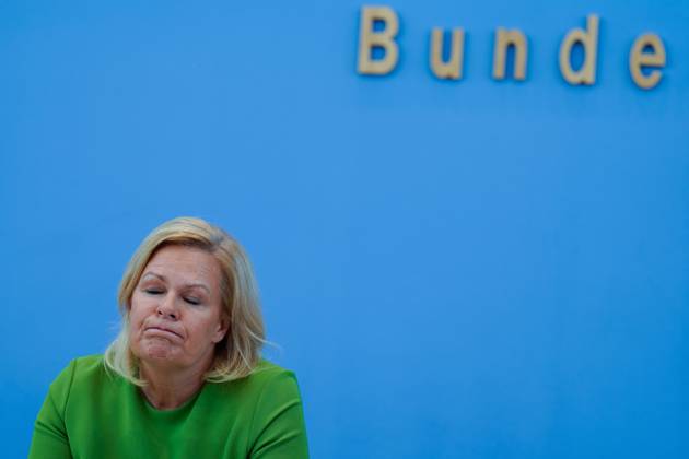 Bundesministerin des Innern und für Heimat Nancy Faeser in der BPK Bundesinnenministerin Nancy Faeser in der Bundespressekonferenz, Gesetzentwurf für ein modernes Staatsangehörigkeitsrecht, 23.8.2023 Berlin Berlin GER