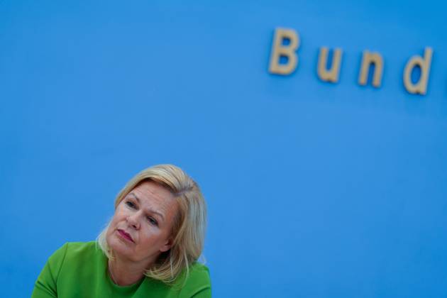 Bundesministerin des Innern und für Heimat Nancy Faeser in der BPK Bundesinnenministerin Nancy Faeser in der Bundespressekonferenz, Gesetzentwurf für ein modernes Staatsangehörigkeitsrecht, 23.8.2023 Berlin Berlin GER