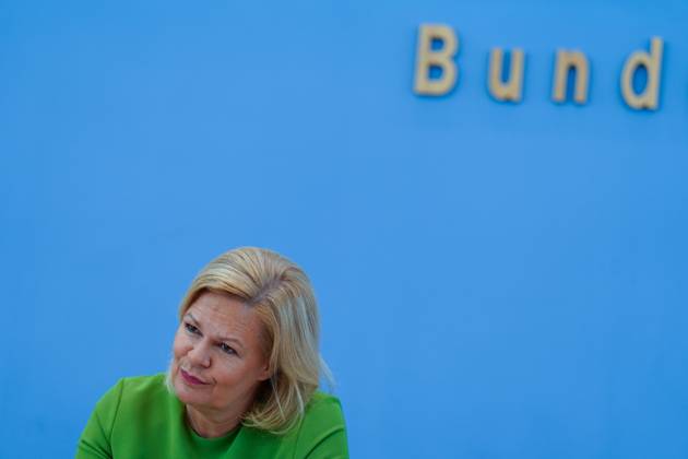 Bundesministerin des Innern und für Heimat Nancy Faeser in der BPK Bundesinnenministerin Nancy Faeser in der Bundespressekonferenz, Gesetzentwurf für ein modernes Staatsangehörigkeitsrecht, 23.8.2023 Berlin Berlin GER
