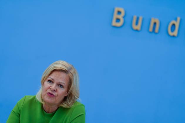 Bundesministerin des Innern und für Heimat Nancy Faeser in der BPK Bundesinnenministerin Nancy Faeser in der Bundespressekonferenz, Gesetzentwurf für ein modernes Staatsangehörigkeitsrecht, 23.8.2023 Berlin Berlin GER