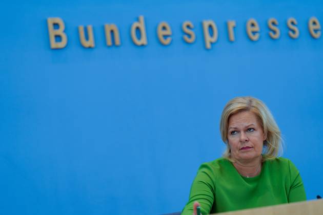 Bundesministerin des Innern und für Heimat Nancy Faeser in der BPK Bundesinnenministerin Nancy Faeser in der Bundespressekonferenz, Gesetzentwurf für ein modernes Staatsangehörigkeitsrecht, 23.8.2023 Berlin Berlin GER