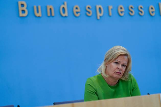 Bundesministerin des Innern und für Heimat Nancy Faeser in der BPK Bundesinnenministerin Nancy Faeser in der Bundespressekonferenz, Gesetzentwurf für ein modernes Staatsangehörigkeitsrecht, 23.8.2023 Berlin Berlin GER