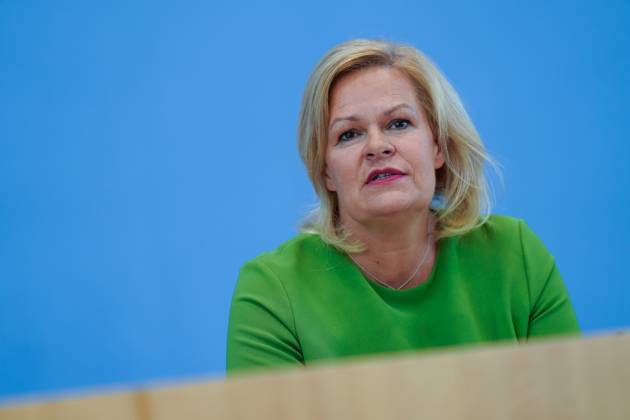 Bundesministerin des Innern und für Heimat Nancy Faeser in der BPK Bundesinnenministerin Nancy Faeser in der Bundespressekonferenz, Gesetzentwurf für ein modernes Staatsangehörigkeitsrecht, 23.8.2023 Berlin Berlin GER