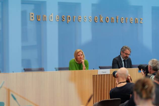 Bundesministerin des Innern und für Heimat Nancy Faeser in der BPK Bundesinnenministerin Nancy Faeser in der Bundespressekonferenz, Gesetzentwurf für ein modernes Staatsangehörigkeitsrecht, 23.8.2023 Berlin Berlin GER