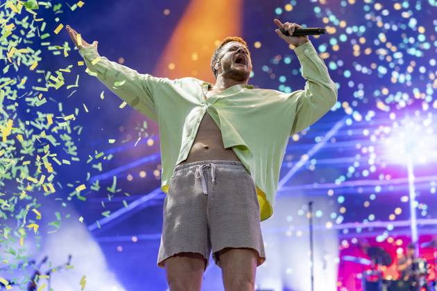 Bilder des Jahres 2023, Entertainment 08 August Entertainment Themen der Woche KW34 Entertainment Bilder des Tages Imagine Dragons perform at Leeds Festival Dan Reynolds of Imagine Dragons performs at Leeds Festival, Bramham Park Leeds,25th August 2023, Credit:Mike Gray Avalon  Copyright: xMikexGrayx xAvalonx 0800114209