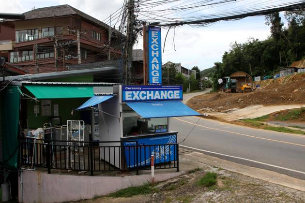 Thailand. Phuket. Thailand. Phuket. Cape Panwa, Ao Yong Long beach area. The situation in Thailand. Currency exchange office. MaksimxKonstantinov