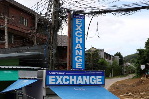 Thailand. Phuket. Thailand. Phuket. Cape Panwa, Ao Yong Long beach area. The situation in Thailand. Currency exchange office. MaksimxKonstantinov
