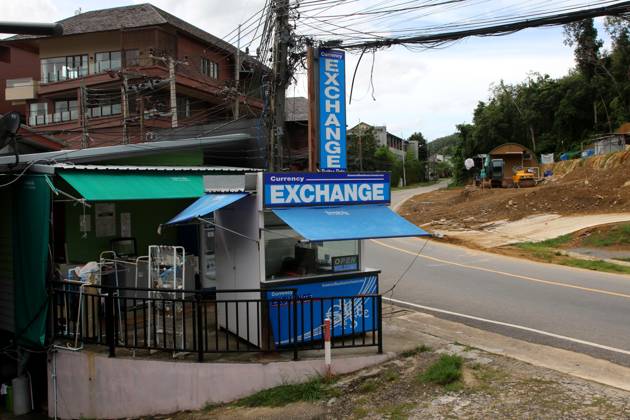 Thailand. Phuket. Thailand. Phuket. Cape Panwa, Ao Yong Long beach area. The situation in Thailand. Currency exchange office. MaksimxKonstantinov