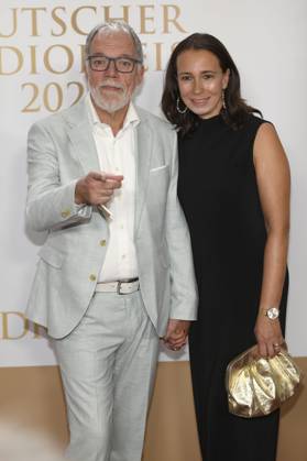 Wolfgang Trepper mit Ehefrau Kirstin Tiemann bei der Verleihung des Deutschen Radiopreises 2023 im Musical Theater Neue Flora. Hamburg, 07.09.2023