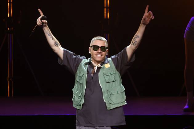 Der US-amerikanische Rapper Macklemore (Benjamin Ben Hammond Haggerty) bei seinem Auftritt bei der offiziellen Eröffnungsfeier der Invictus Games Düsseldorf 2023 in der Merkur Spiel Arena. Düsseldorf, 09.09.2023 NRW Deutschland Copyright: xChristophxHardtx